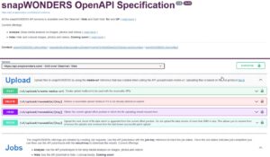 snapWONDERS OpenAPI Specification interactive Swagger UI