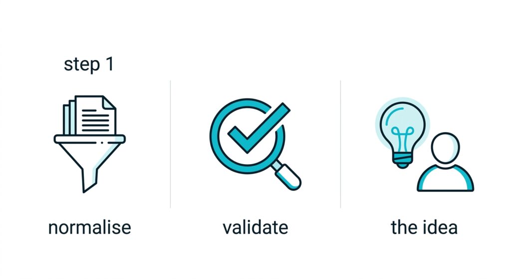 Image showing different AI stages  and normalise and validate stage