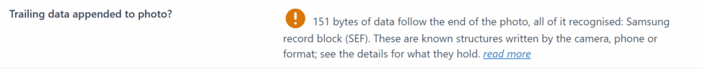 Report message for Samsung before